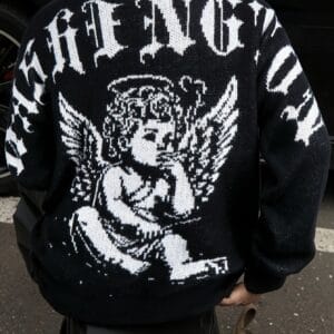 Pull en Tricot Jacquard "Chérubin Gothique"