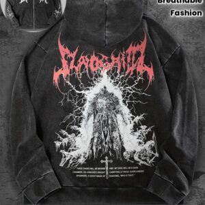 Sweat Zippé Gothique Délavé